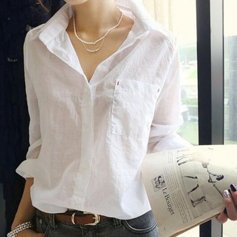 Plus-size women's clothing 2022 Korean version new Spring and Autumn artistic style white shirt for women long-sleeved fitted shirt for women
