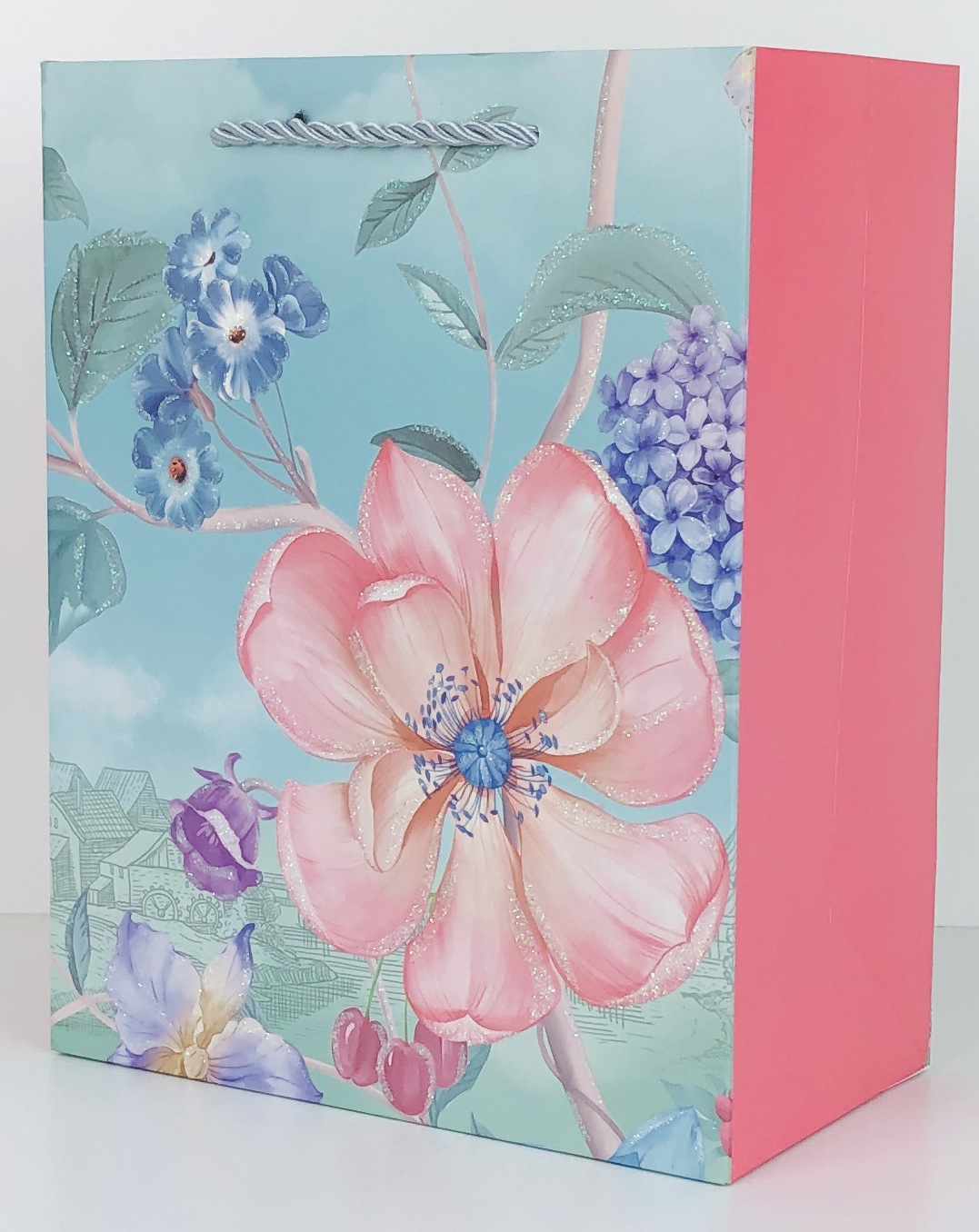 Cross-border exclusive supply of in-stock glitter flower series handbags, gift bags and shopping bags Specification image