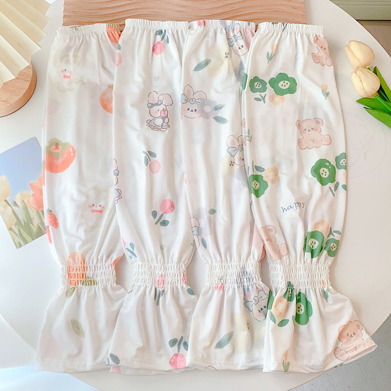 防晒冰袖夏季宽松袖套可爱骑行护臂开车蝴蝶袖防晒女冰丝手袖