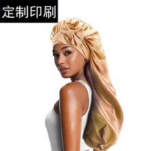 跨境帽子宽边色丁睡帽护发帽 美容化妆帽印制LOGO TJM-301详情8