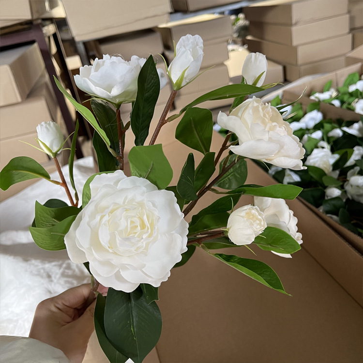 Single Artificial Flower Gardenia Dining Room Living Room Bedroom Home Decoration Bouquet Fake Flower Shooting Props Photography Props Application Scenario