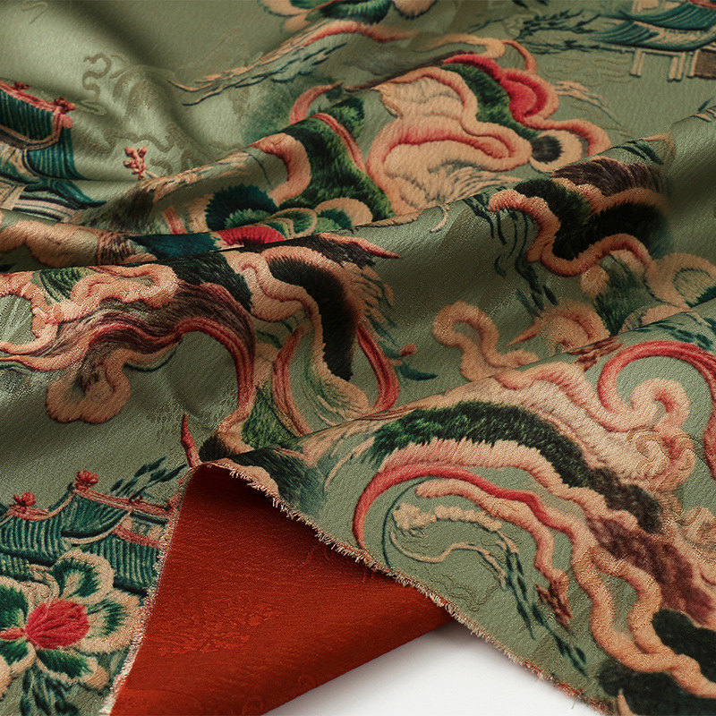 宋锦/提花布牛津布/宋锦胚料/格子布里布/枕巾用的布料产品图