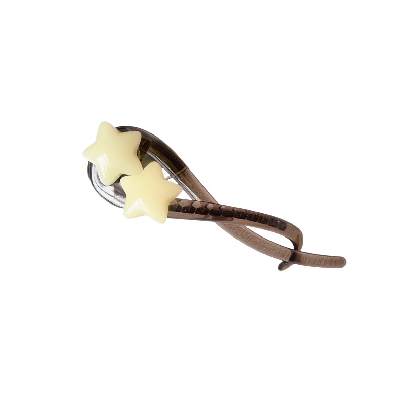 "Elegant Star Twist Clip, back of the head, updo hairpin for women, 2025 New style, high-end one-line scratch clip hairpin headwear. Item Picture