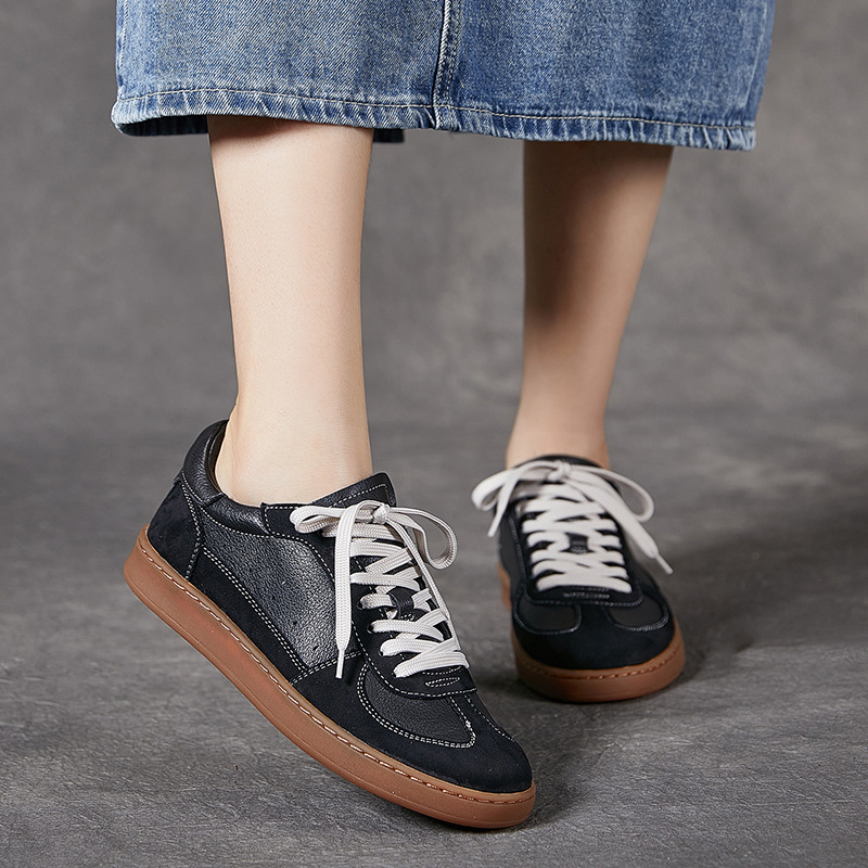 Plati Foreign Trade Original Single German Training Shoes First Layer Cowhide Casual Sports Female Couple Lace-Up Waffle Student Shoes Specification drawing
