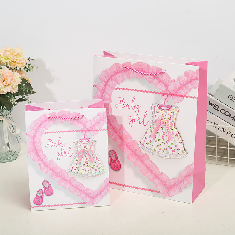 Women's Baby Shoes 3D Patch Dusting Gift Bag Tote Bag Paper Bag Birthday Gift Return With Hand Gift South America Specification drawing