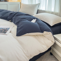 四件套ins风纯色磨毛夏季床上用品学生宿舍床单被套罩3三件套批发
