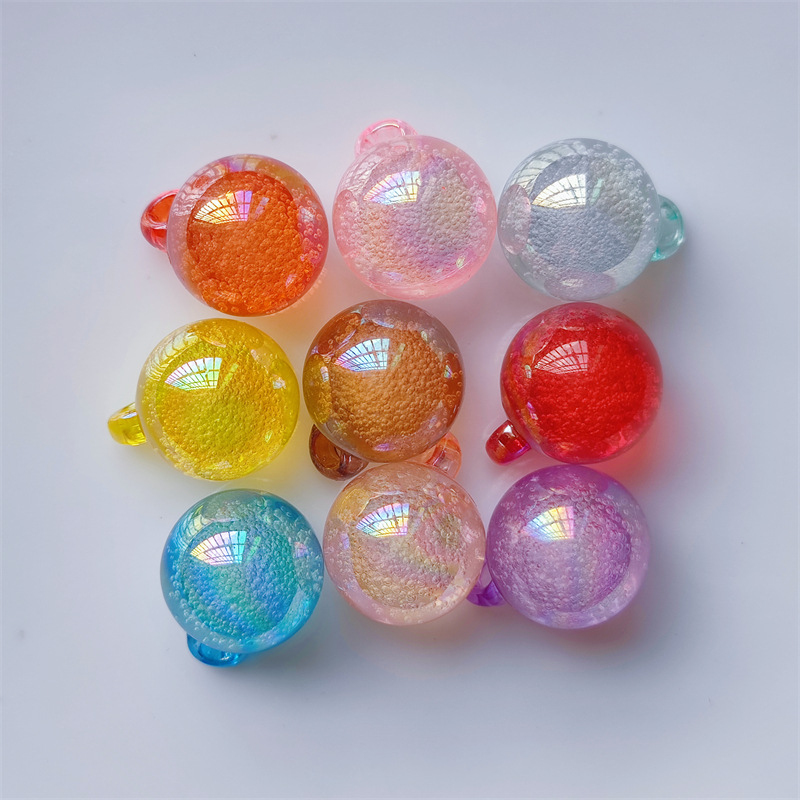 High Breathable Bubble Color Beads Love Pendant Heart Heart Pendant Acrylic Diy Jewelry Mobile Phone Case Accessories Materials Application Scenario