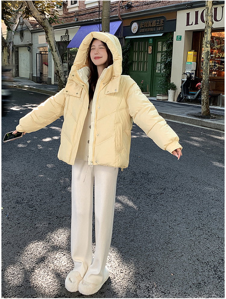 In the winter of 2025, the new down jacket brand features high-end solid-color bread jackets, fashionable short and elegant outerwear for women, and a trendy look pic 25