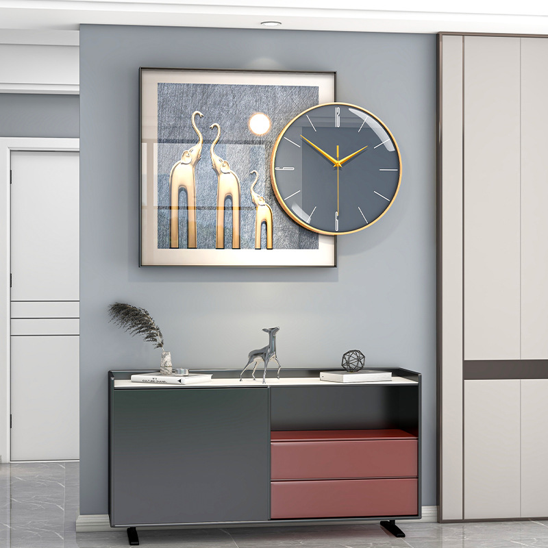 Cross-Border Clock Living Room New Elephant Wall Clock Italian Modern Decoration Clock Wall Three-Dimensional Relief Simple Hanging Picture Application Scenario