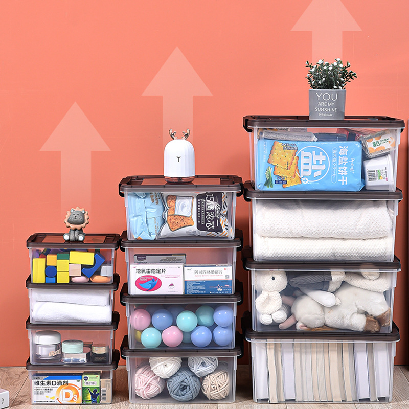 Brand new material transparent sealed storage box, dust-proof right-angle portable mobile phone storage box, visual classification box, portable Specification drawing