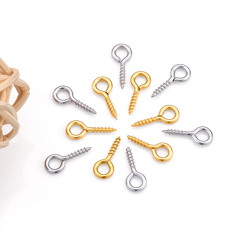 DIY stainless steel threaded sheep eye 9-shaped screws, handcrafted jewelry accessories, connecting parts, sheep eye nails diy wholesale Application Scenario