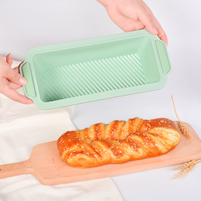 三信 条纹长方形蛋糕硅胶模具加框法式吐司面包烤盘家用烘焙工具详情图3