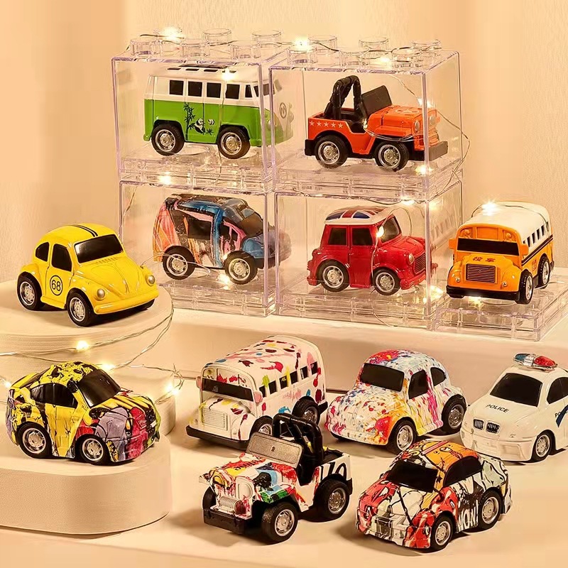 儿童回力合金小汽车玩具模型男女孩精致迷你宝宝卡通小车益智耐摔图