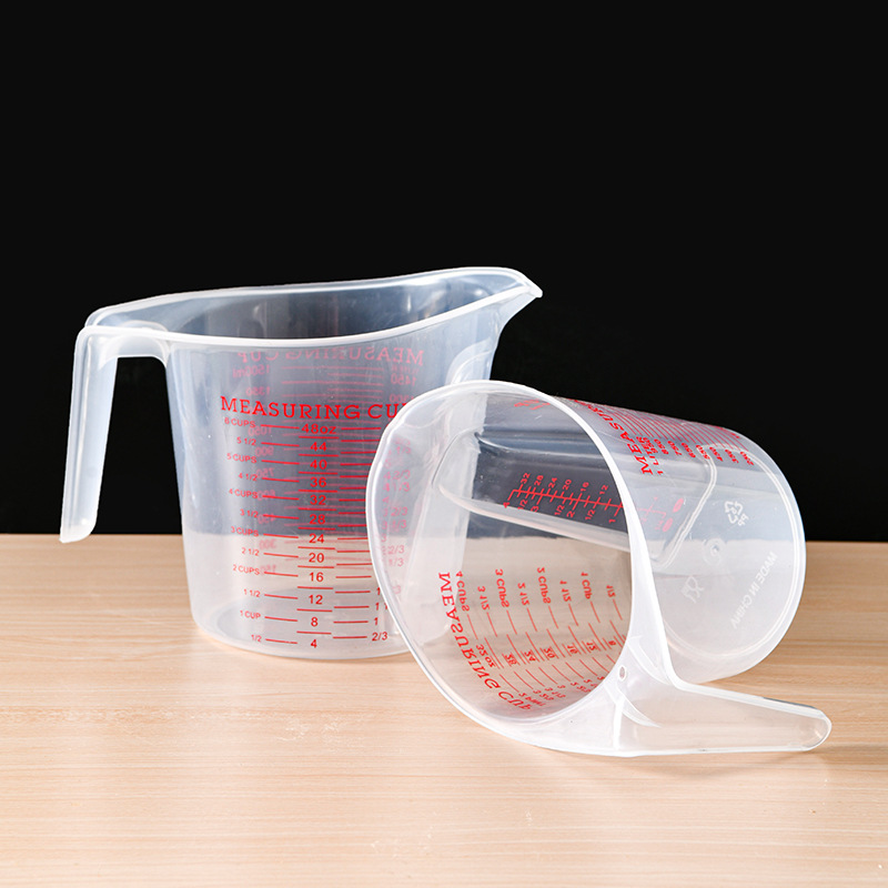 Plastic measuring cup hand-held with graduated clear thickened baking kitchen measuring cup multi-gauge graduated cup with handle details Picture