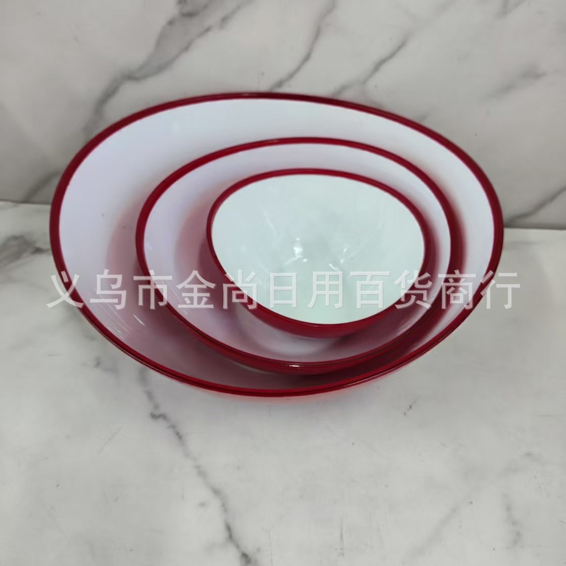 Wholesale PP double-layer three-piece set plastic bowls, ingot-shaped salad bowls, fresh-keeping bowls, fruit and vegetable bowls, BPA-free