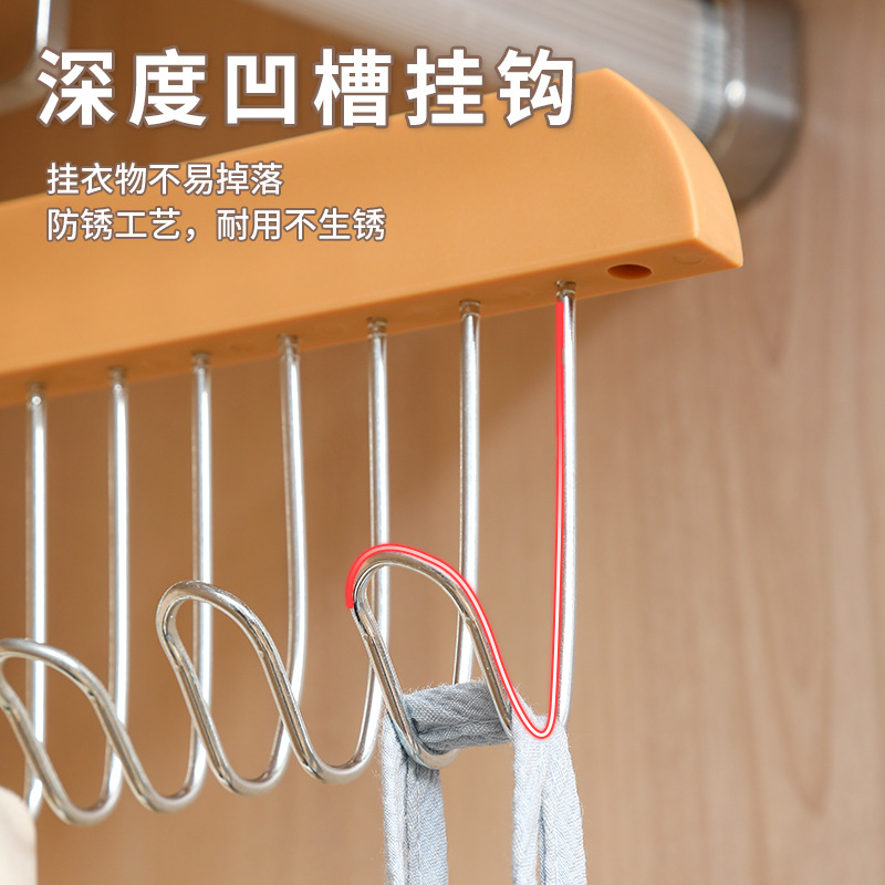 Wholesale plastic hangers: 8-hook rotating, retro, thickened, multi-functional belt, underwear, hanging straps, hats, wardrobe hangers details Picture