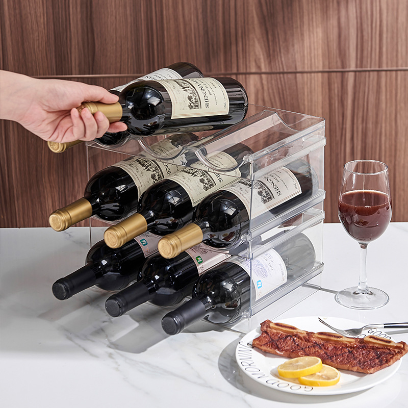 G51 paquete de correo titular de la botella de vino hogar soporte de vino superposición de múltiples botellas gabinete de vino creativo exhibición de vino estante de exhibición moderno y simple Application Scenario