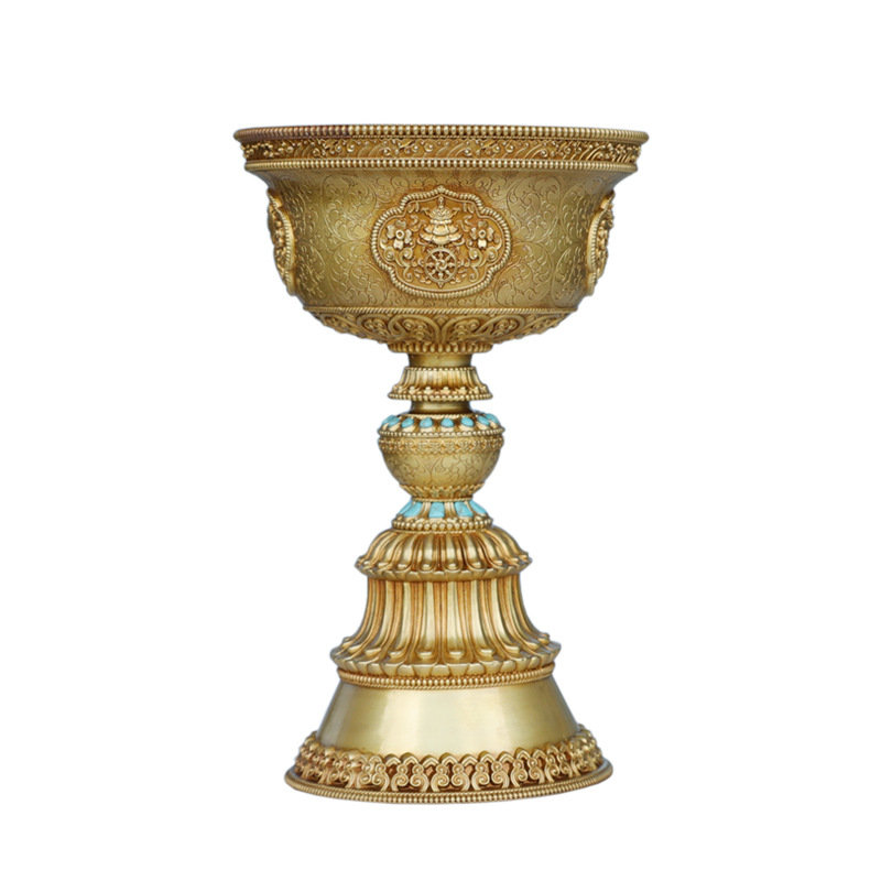 Butter lamp B pure copper oil lamp seat front lamp eight auspicious lamps for home hospital lights Item Picture