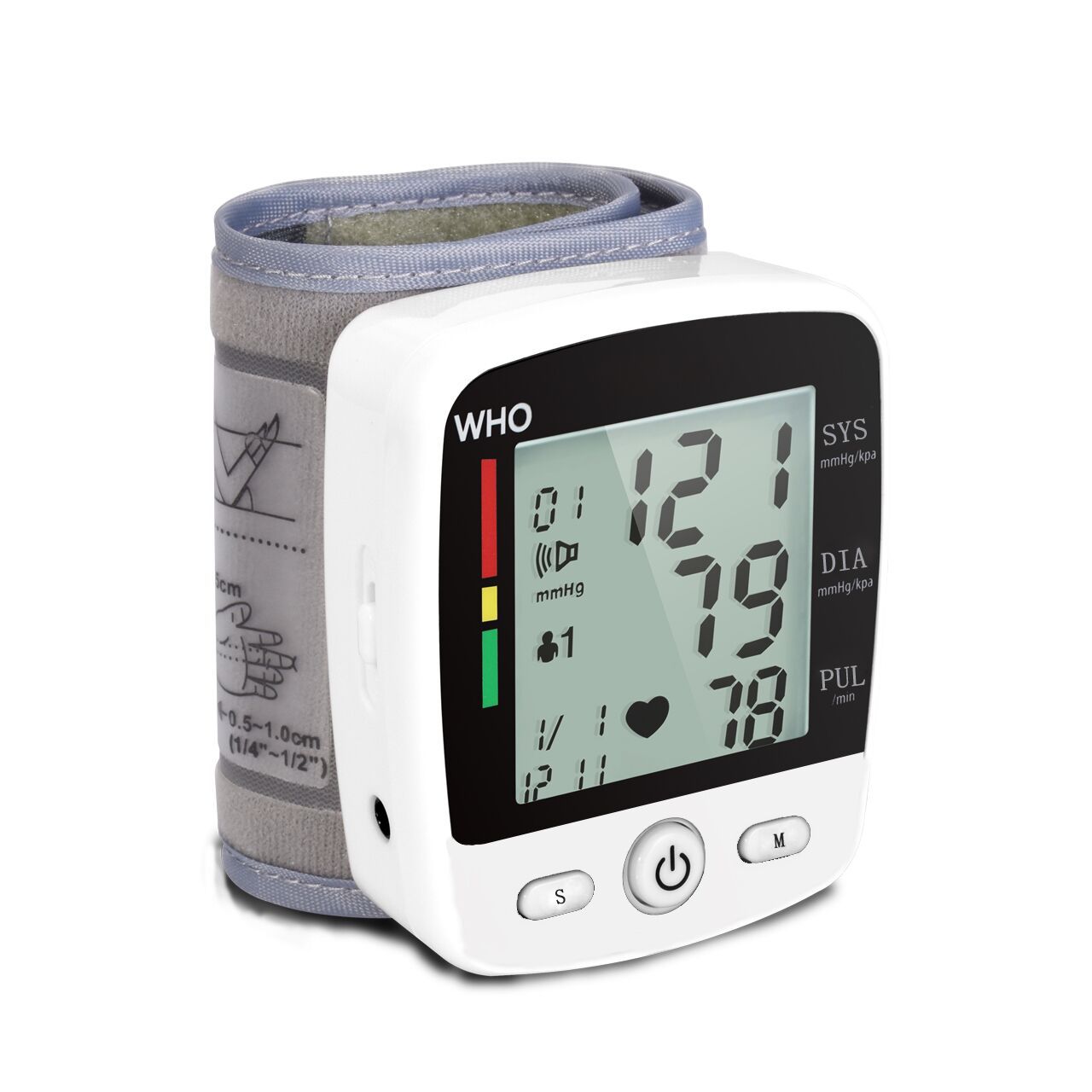 Foreign Trade English Home Automatic Smart Wrist Electronic Sphygmomanometer Lithium Electric Speech Sphygmomanometer Blood Pressure Meter Specification drawing