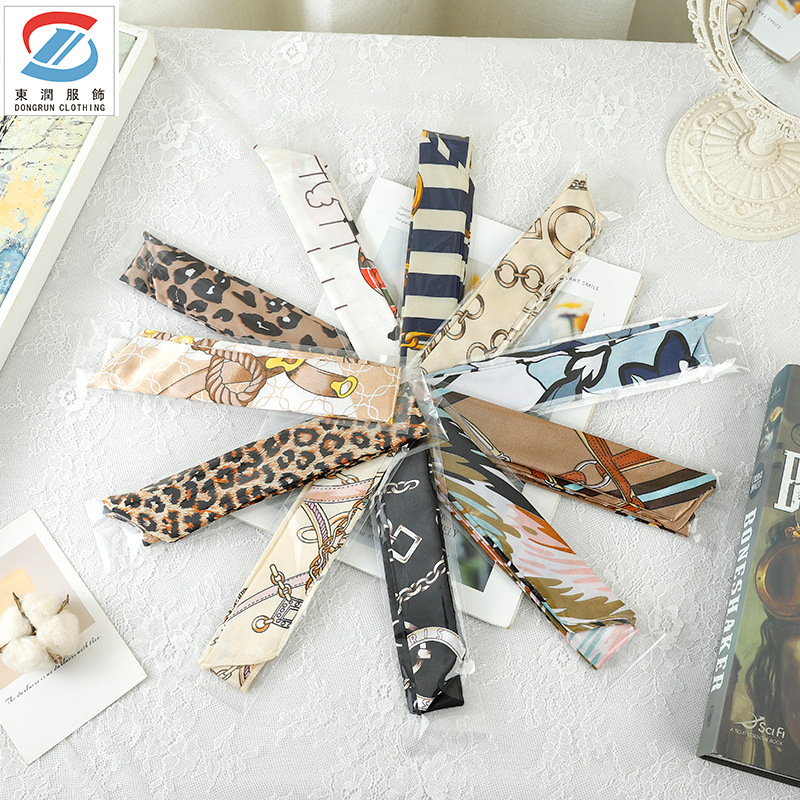 Opp Independent Packaging Silk Scarf New Small Silk Scarf Long Silk Scarf Headband Streamer Pack Small Silk Scarf Wholesale