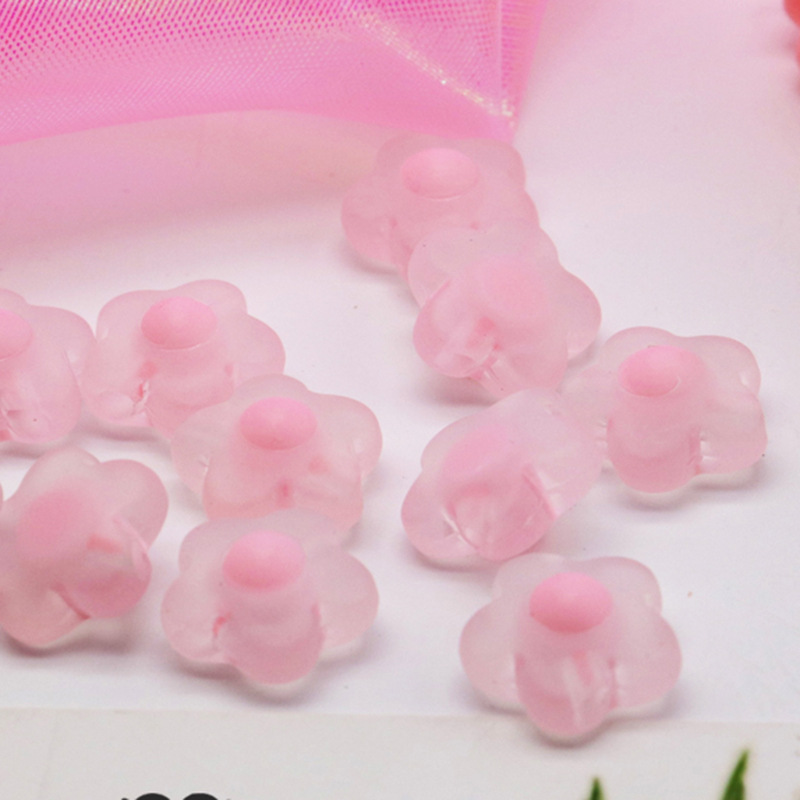 Factory direct sales of acrylic frosted plum blossom bead headbands, earrings, bracelets, children's DIY beaded and scattered jewelry accessories details Picture