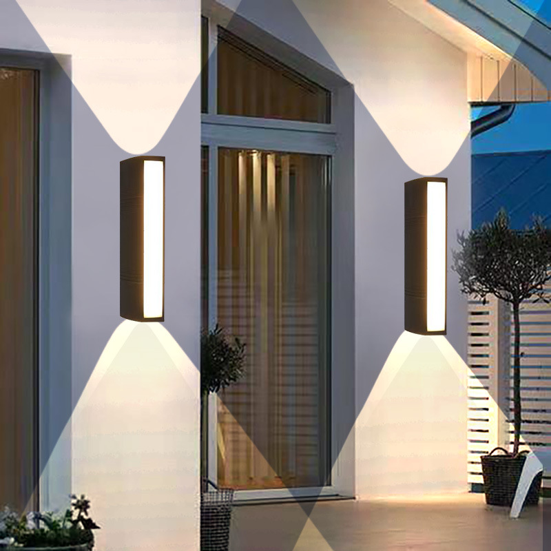 Outdoor waterproof led wall lamps, staircase, villa, hotel exterior wall, courtyard indoor wall lamps, double-head up and down lighting, wall-washing lamps Application Scenario