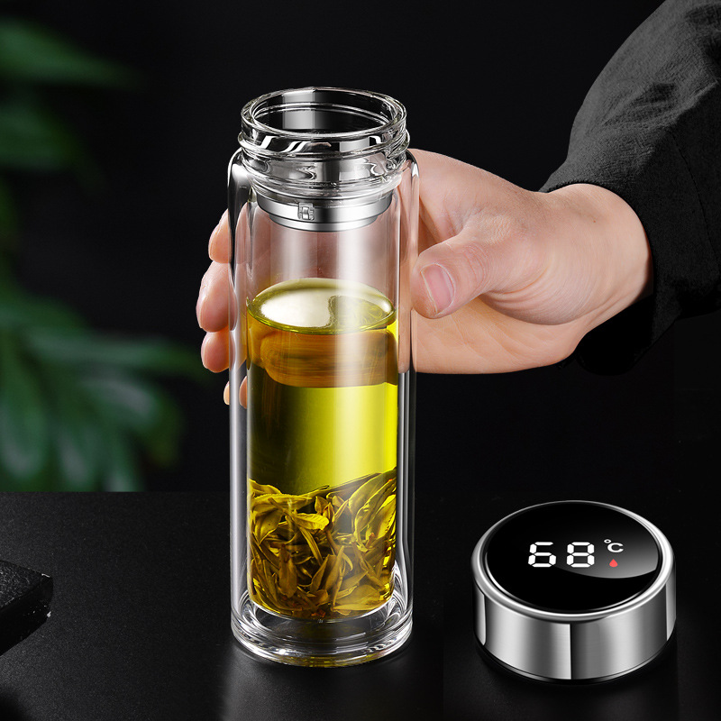Thickened Double Layer Glass Men's Anti-Hot Insulation Anti-Drop Water Cup Women's Large Capacity Tea Cup Printing Logo Item Picture