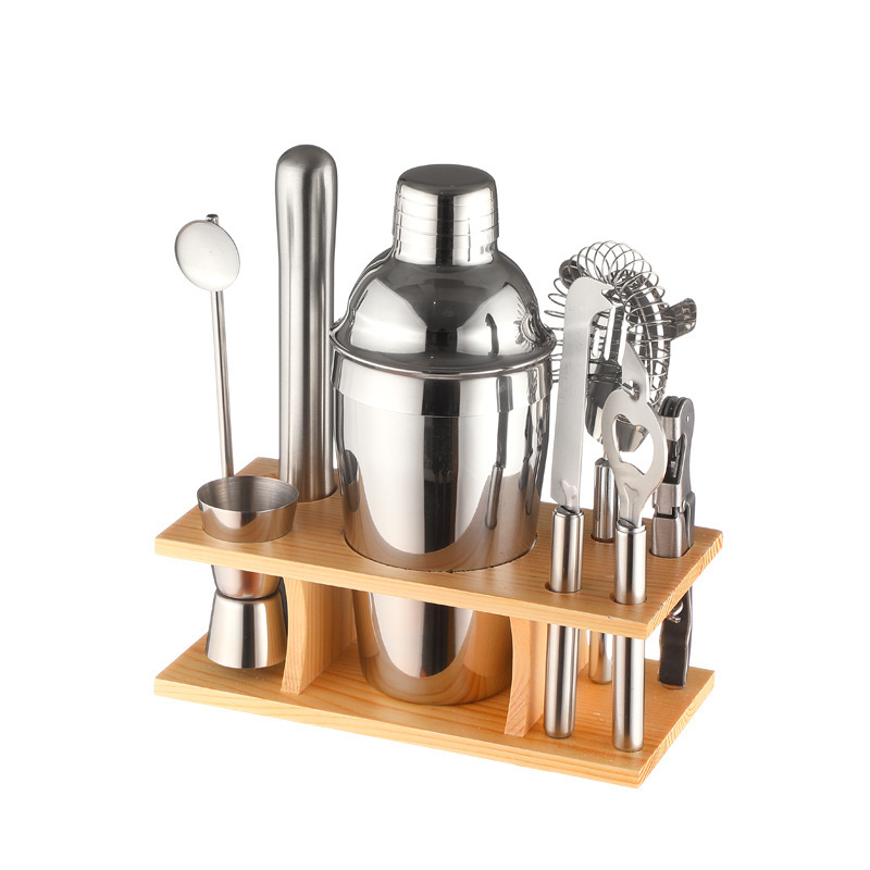 Stainless Steel Cocktail Mixing Set 9-Piece Bar Tool Crushed Popsicle Measuring Cup Measuring Spoon Mixing Spoon Item Picture