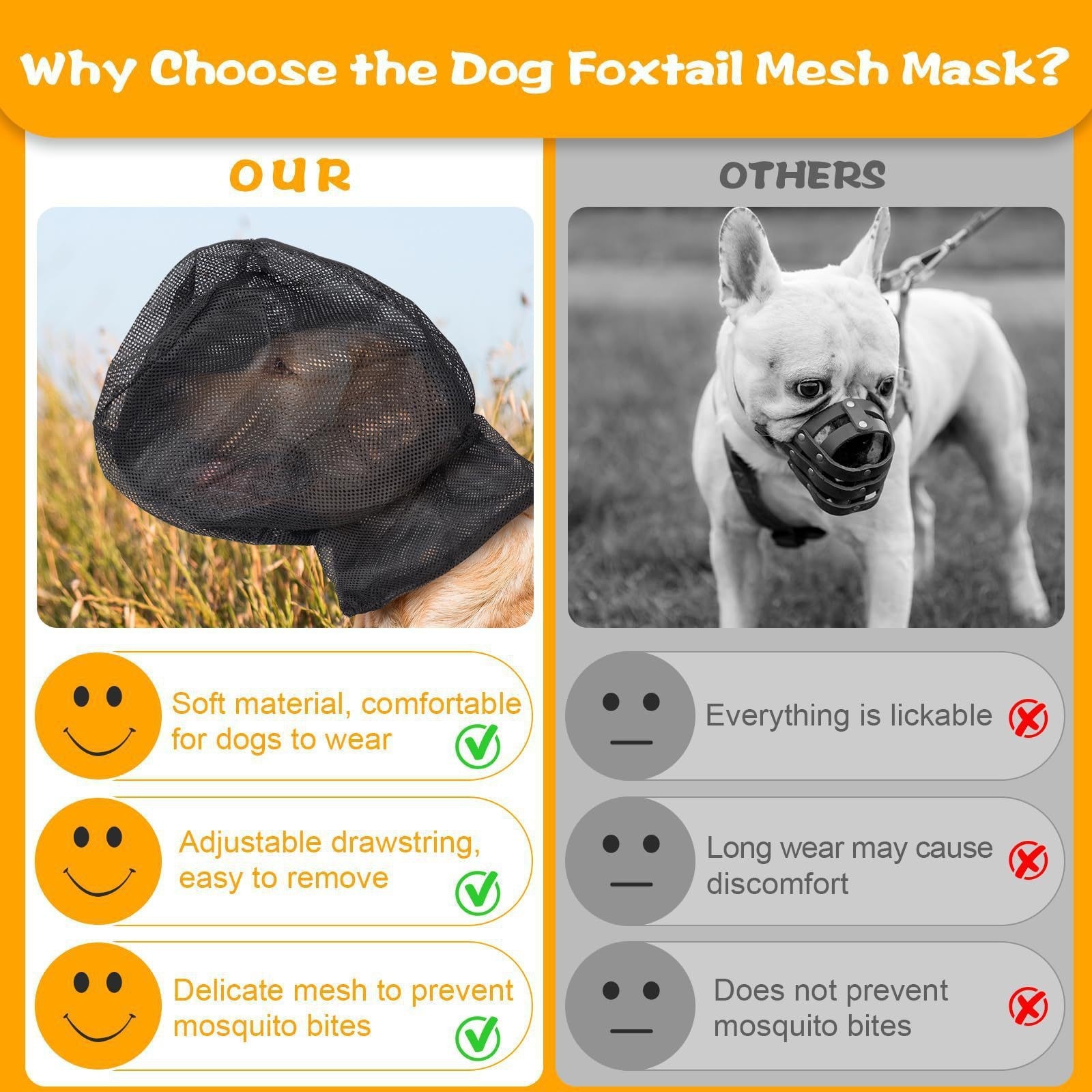 Cross border dog protective face mask Outdoor adventure to prevent facial injury Dog face mask for hiking Specification drawing