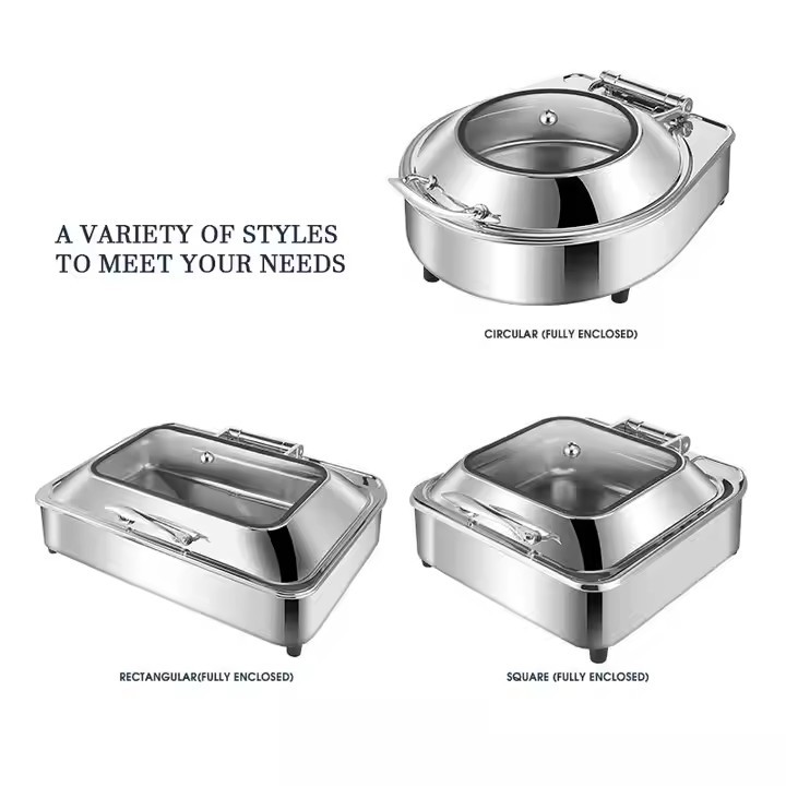 Stainless Steel Hydraulic Slow Drop Buffet Stove Bufferroad Hotel Commercial Heating Container With Bracket All Steel Thickening Specification drawing