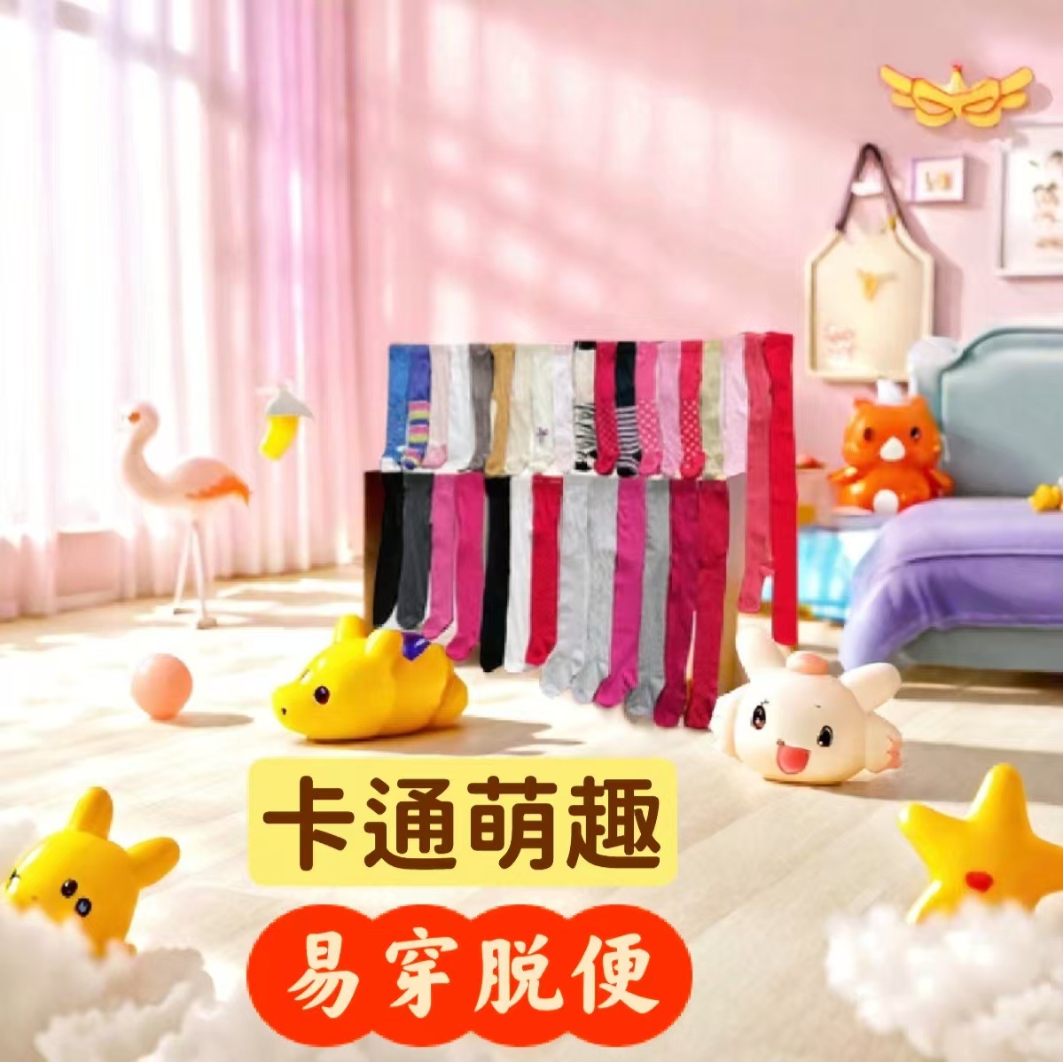 Socks, street stalls, export socks, cross-border children's socks, solid color pantyhose for autumn and winter, baby and girl Korean-style trendy socks, wholesale export socks Specification image