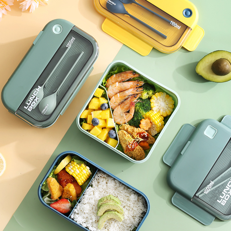 INS plastic lunch box, microwave oven portable, student, adult, office lunch box, Japanese bento box details Picture