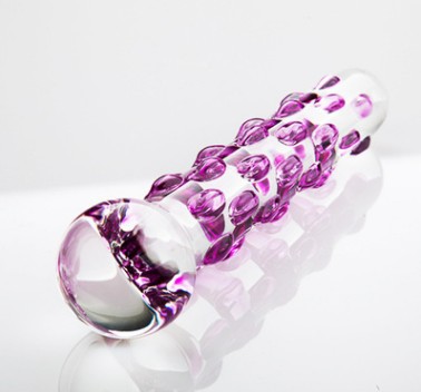 Pink dot crystal women's granular glass masturbator, adult sex toy full figure
