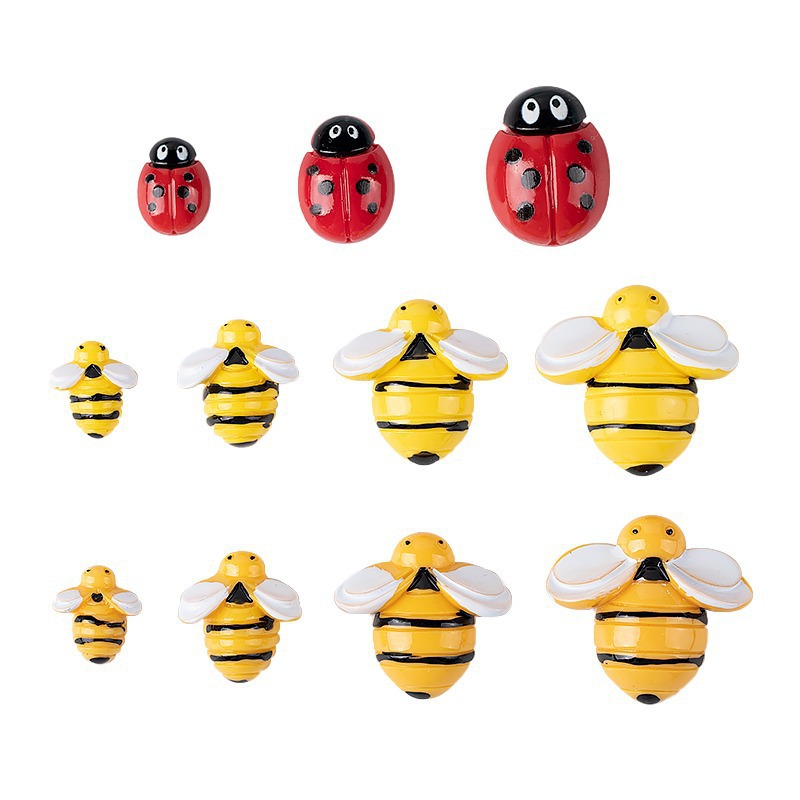 Resin accessories, cartoon bee headwear, diy jewelry accessories, children's hair clips, cream resin resin, phone case patches Item Picture