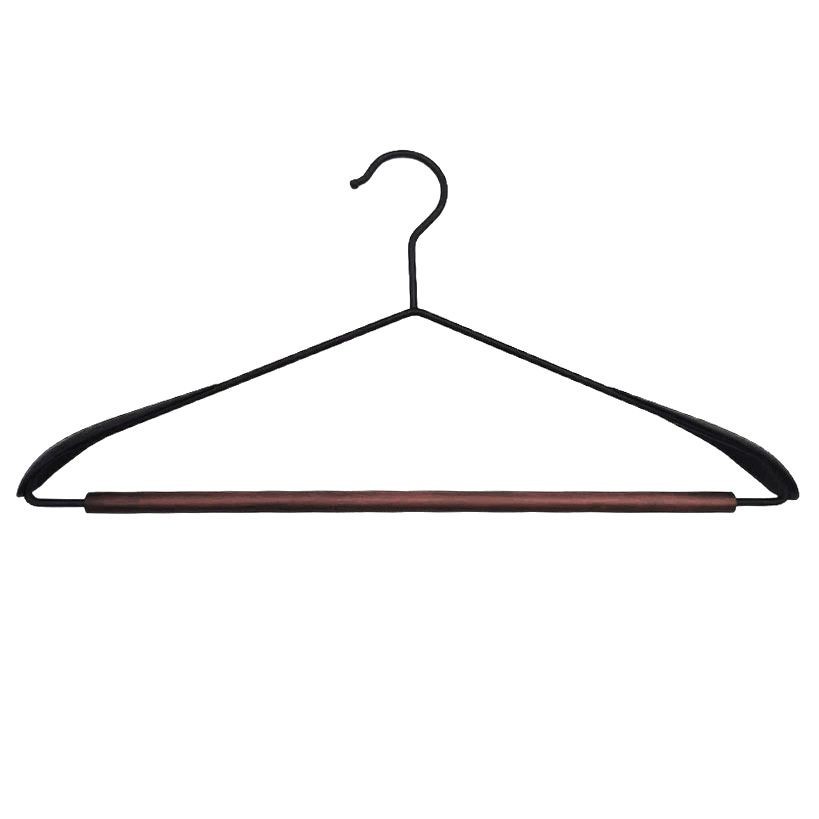 衣架/植绒衣架/实木衣架/衣架服装厂/翼型晾衣架白底实物图