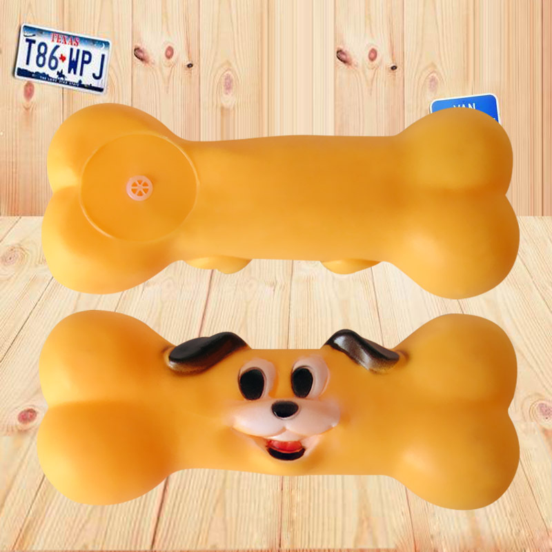 Wholesale dog face Bones pet toys enameled dog face Bones dog training grinding teeth cleaning bone toys
