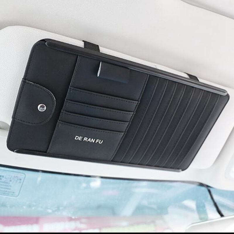 汽车车内眼镜架夹车载票据卡包证件夹女可爱创意遮阳板收纳多功能