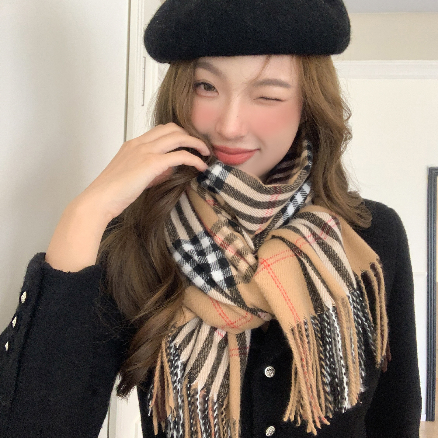 围巾/围巾真丝/袜子山羊绒/围巾女士长款时尚/围巾女长款百搭产品图