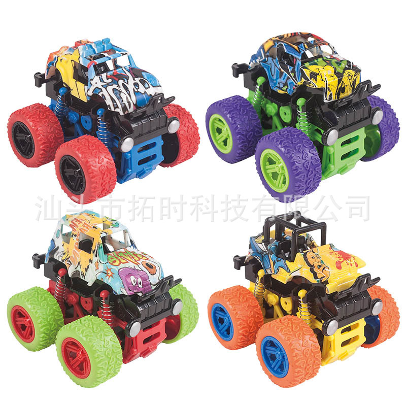Children's four-wheel drive inertial off-road vehicle, boy simulation off-road rolling big foot vehicle with stunt model, anti-drop toy Application Scenario