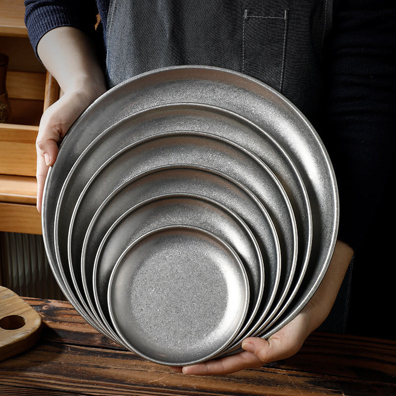 304 Stainless Steel Plate Korean Barbecue Plate Stainless Steel Plate Tray Steak Fruit Dessert Plate Bone Plate Plate Application Scenario