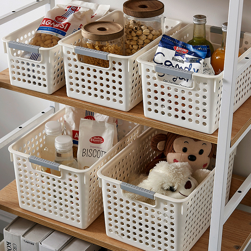 Plastic Storage Basket Desktop Debris Storage Box Rectangular Kindergarten Snack Toy Storage Basket Storage Basket Small Basket