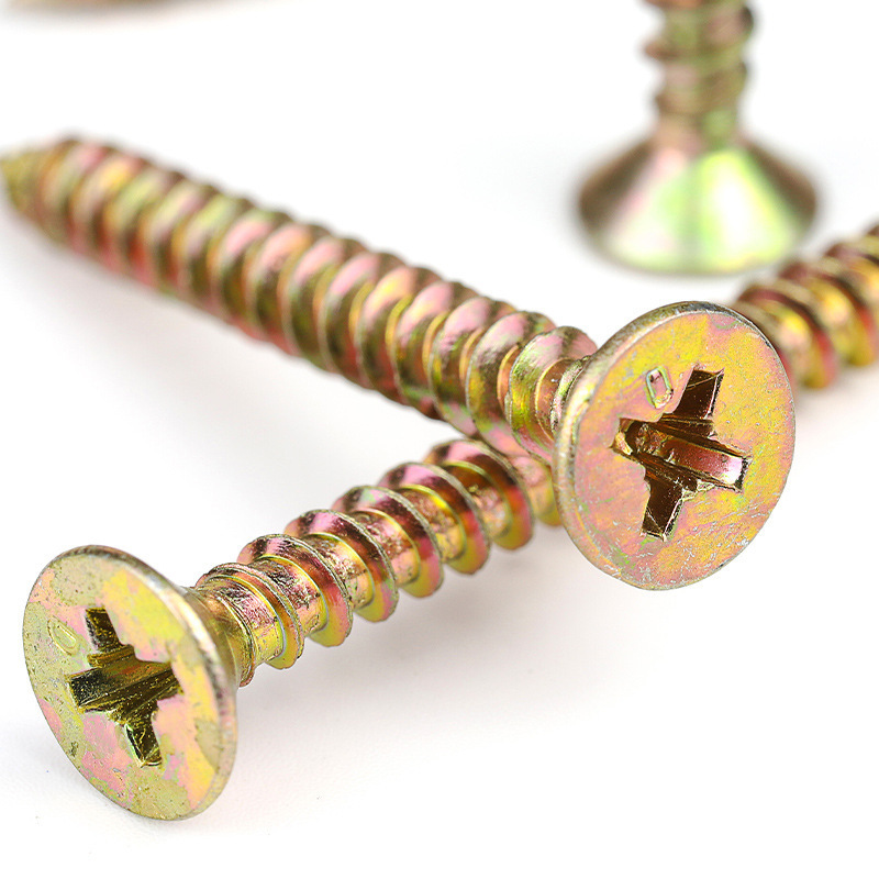 Color-galvanized fiberboard nails, self-tapping wood screws, wood thread screws, woodworking screws, wall panel nails M3/M3.5/M4/M5 Application Scenario