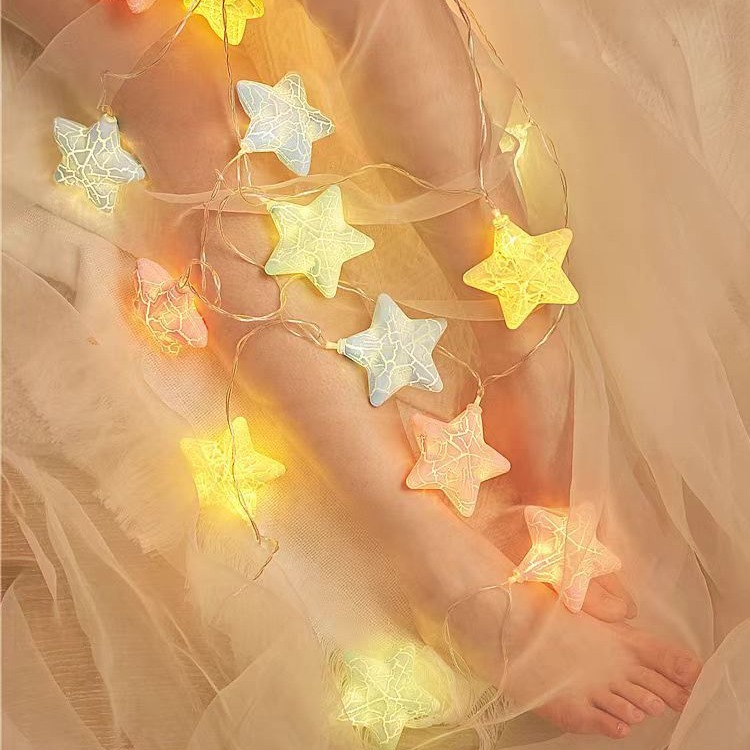 户外装饰彩灯闪灯串灯满天星串灯挂灯房间卧室生日场景布置星星灯