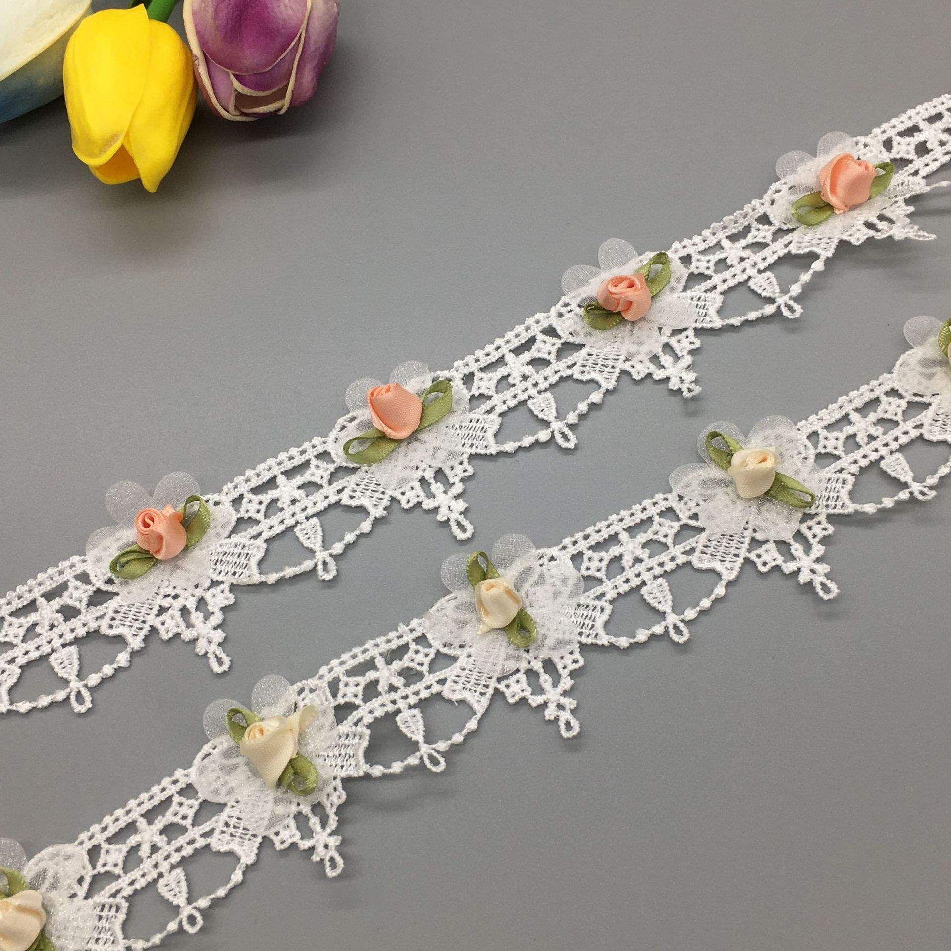 服饰窗帘蕾丝/蝴蝶结刺绣贴/手工钉珠花边产品图