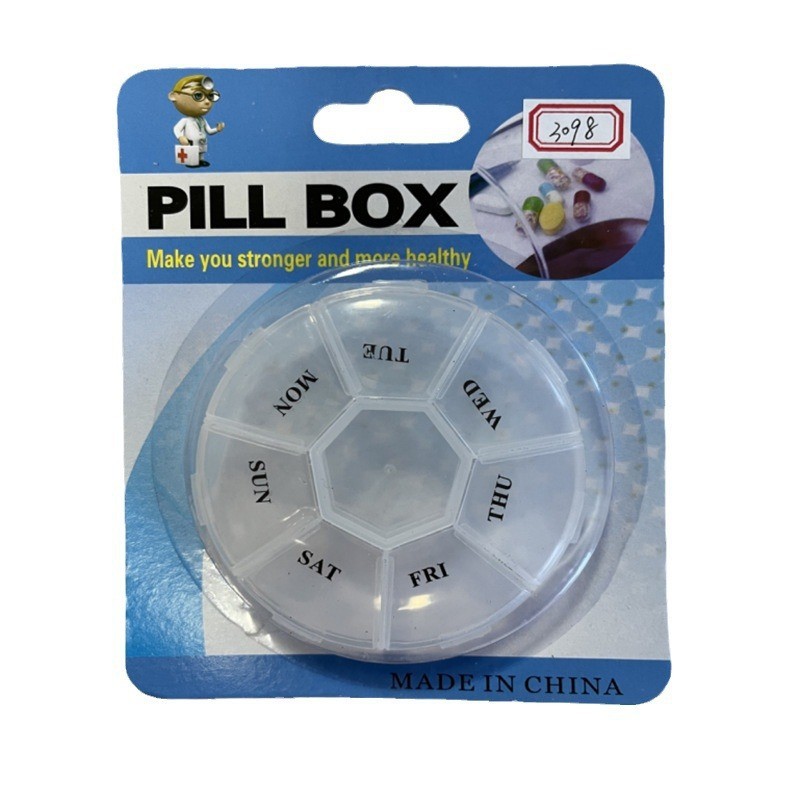 7-Day Transparent Round Pill Box With Multi-Cell Pill Box For A Week Polygon Pill Box Wholesale Rs-6499 Item Picture