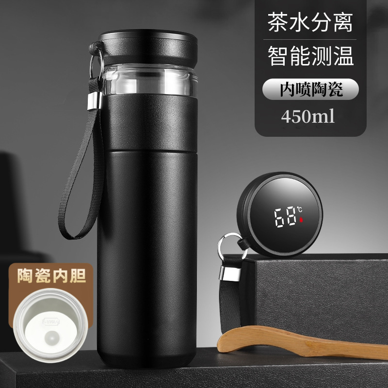 新款茶水分离保温杯316不锈钢水杯男士家用加厚杯子陶瓷礼盒茶杯
