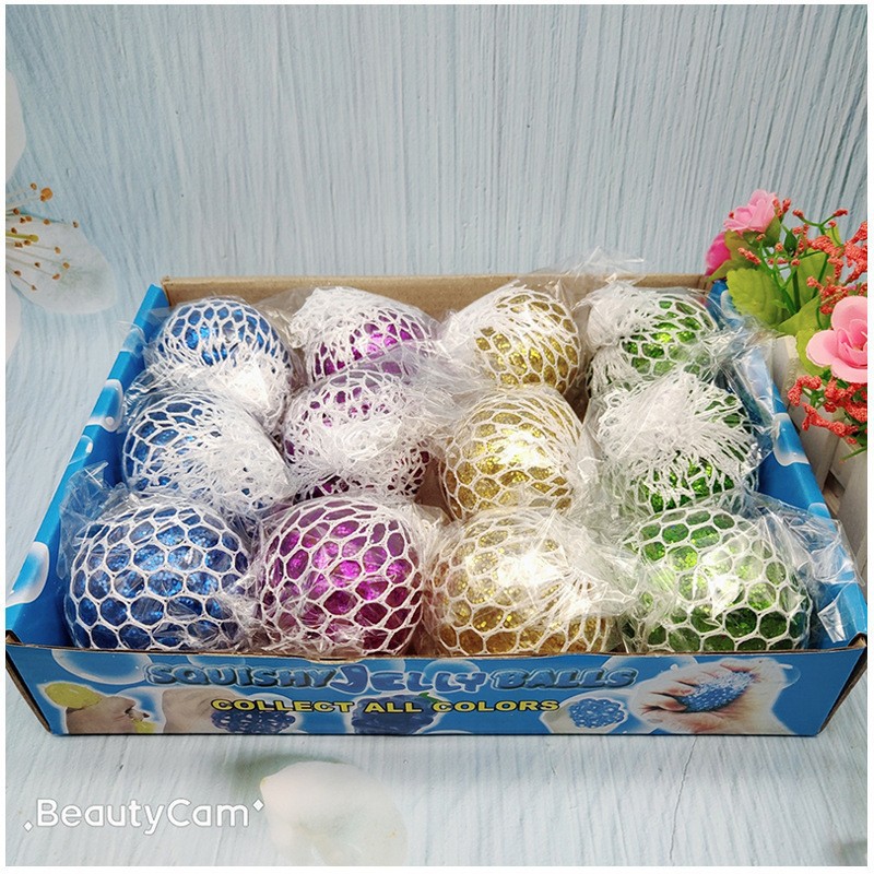 Release Grape Ball Stress Relief Three-color dazzling flour grape color-changing ball Stress Relief Ball Kneading Fun magic tool Prank toy Specification image