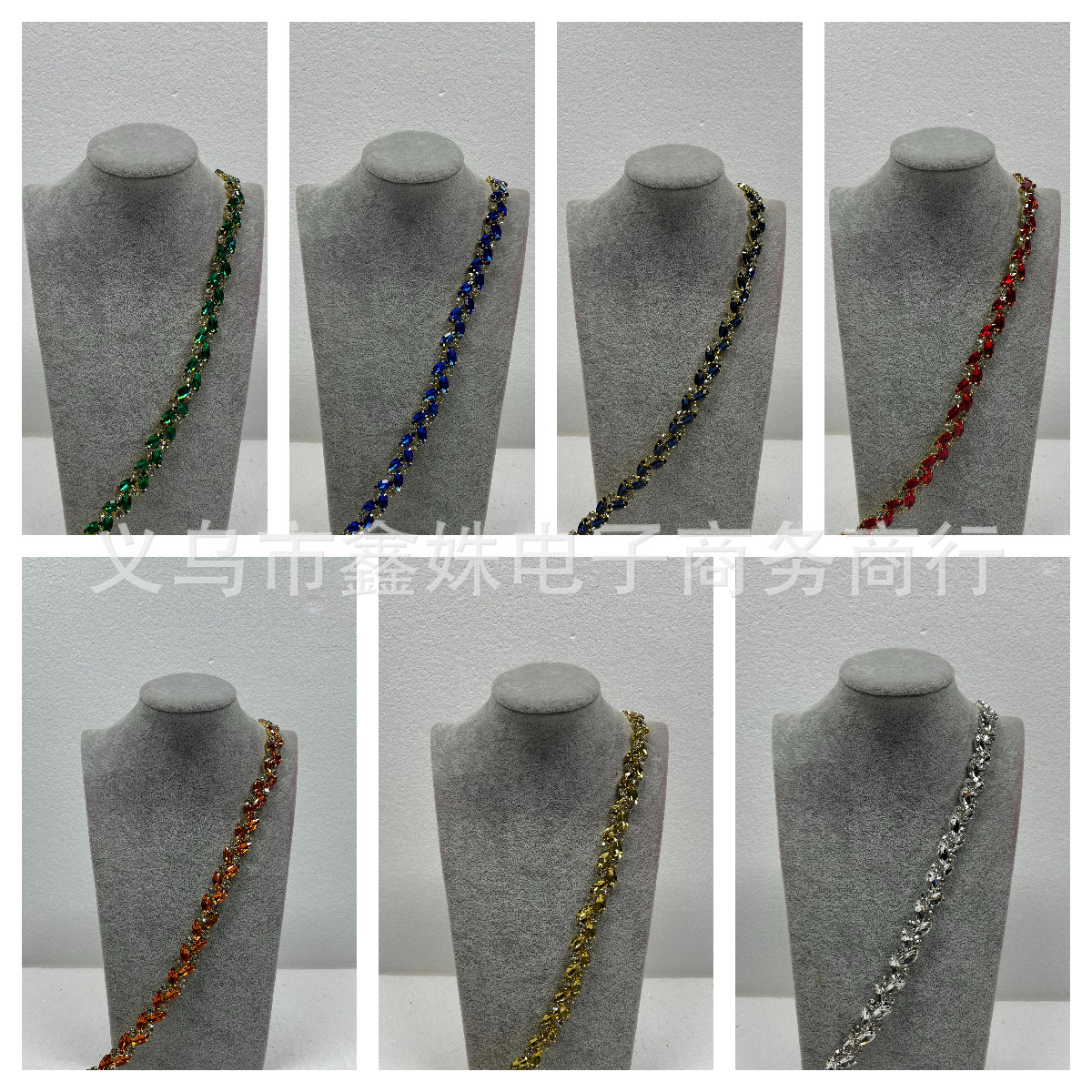 Factory direct sales of new 0.9m/ size fashionable chain gold and silver base water diamond crystal clothing accessories, 10 size per pack details Picture