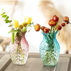 Home decoration Green creative three-dimensional transparent glass vase for flower centerpiece full figure