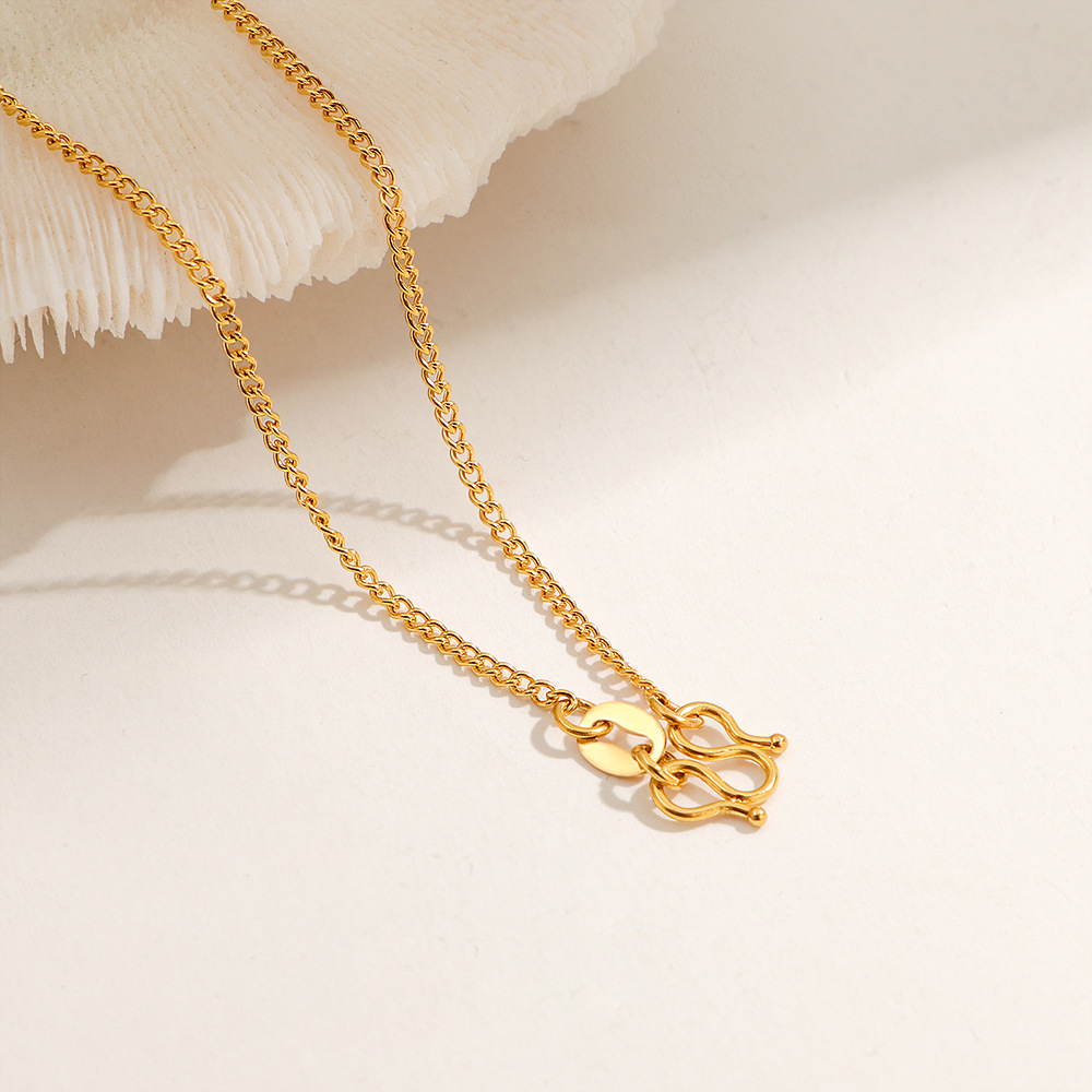 钛钢不掉色M扣蛇骨链2024新款项链女简约颈链百搭通勤素链锁骨链详情9